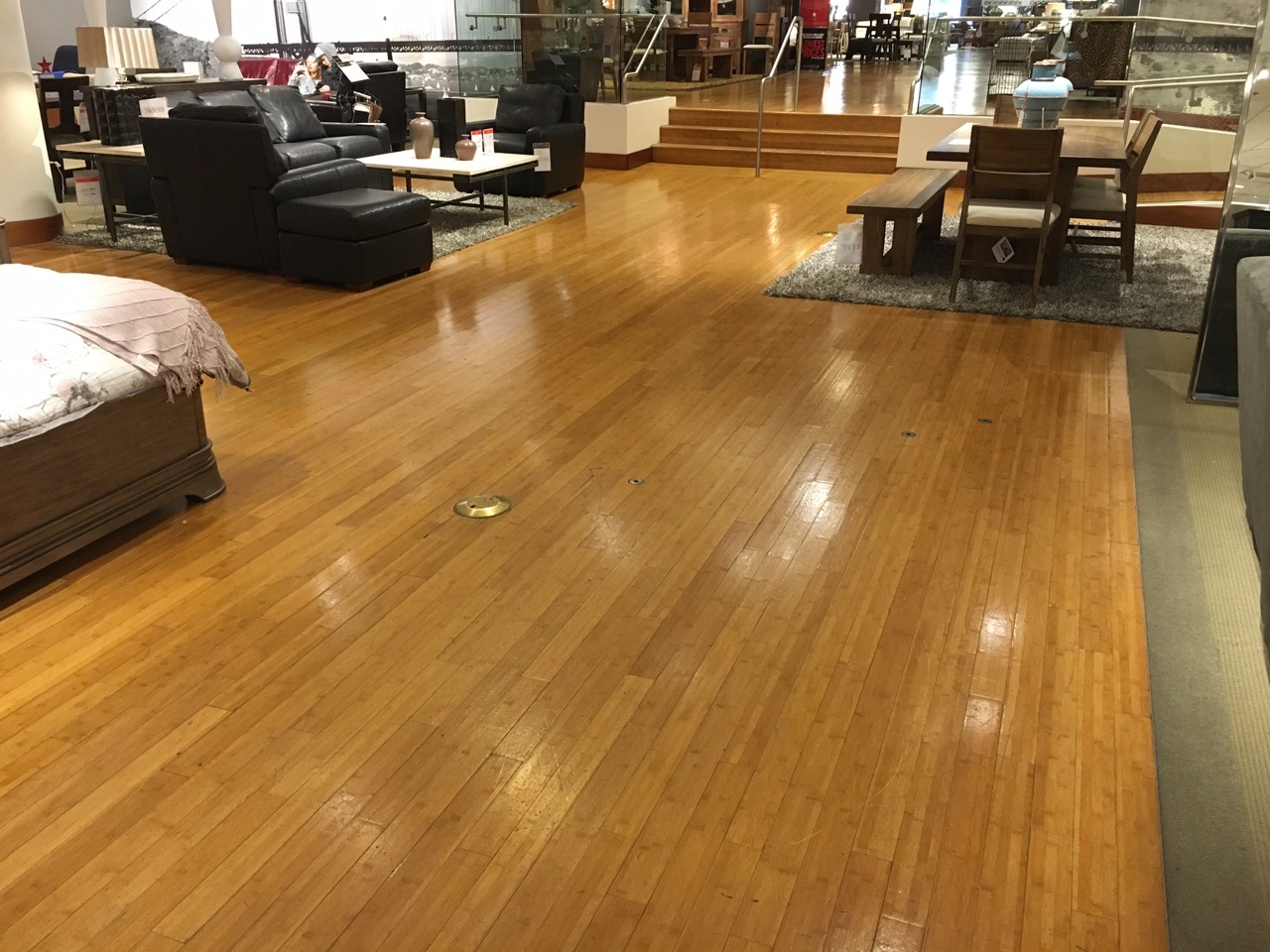 Going Strong Since 1999 Plyboo Flooring At Macy S Union Square This Installation Wasn T Our First Commercial Of Plyboo Bamboo Flooring That Was 100 Square Feet Sand And Finish At Elements On Sacramento