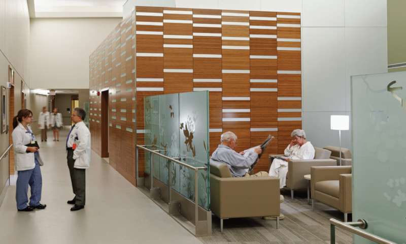 Healthcare facility featuring edge grain amber plywood