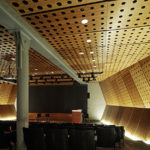 Syracuse Main auditorium with beautiful wall and ceiling paneling
